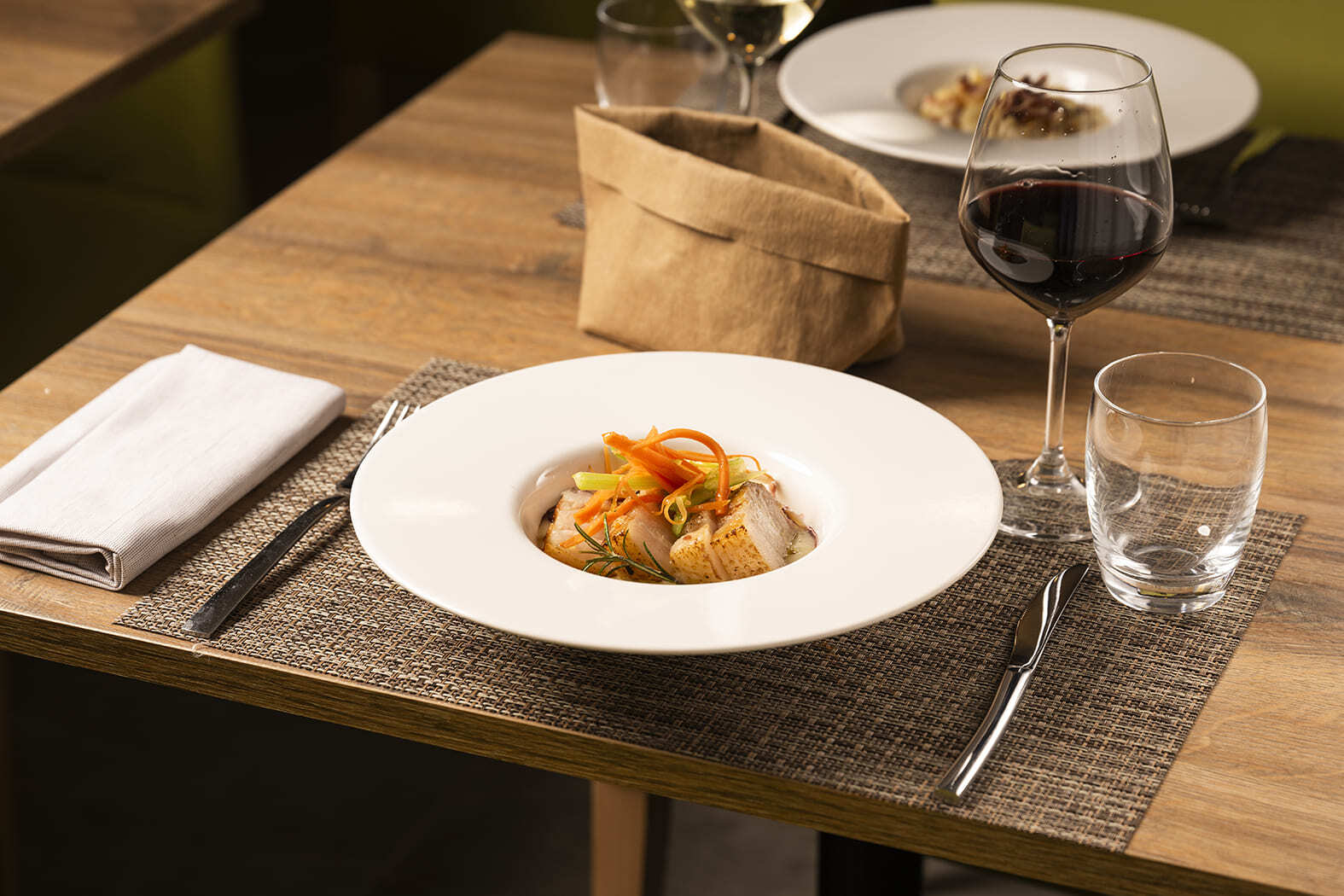 Piatto gourmet del ristorante dell'hotel in Trentino